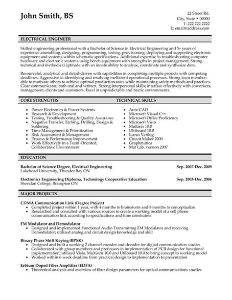 electrical engineer resume sample template