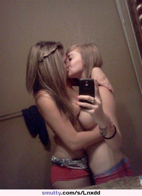 girlongirl lesbian topless tits panties kiss selfie