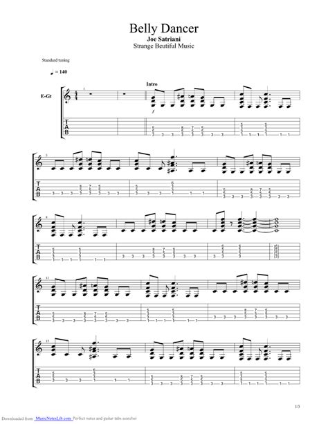 Belly Dancer Guitar Pro Tab By Joe Satriani