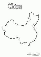 China Map Coloring Pages Drawing Chinese Blank Kids Color Flag Culture Print Crafts Printables Maps Fun Country Printcolorfun Simple Craft sketch template
