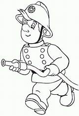 Fireman Coloring Hose Water Running Pages Clipart Kids Color Kidsplaycolor Visit sketch template