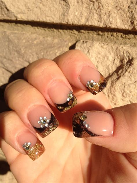 Sculpted Nails With Natural Color Acrylic With Swarovski Crystals