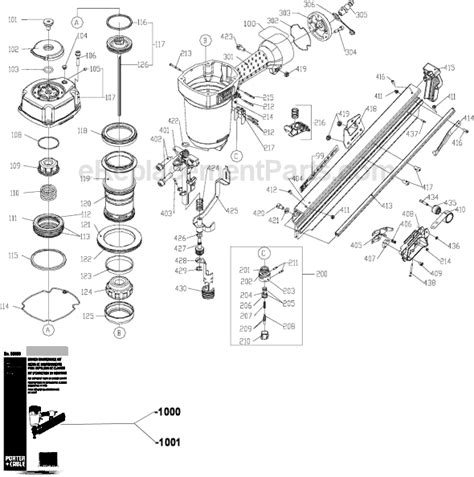 porter cable fr parts diagram
