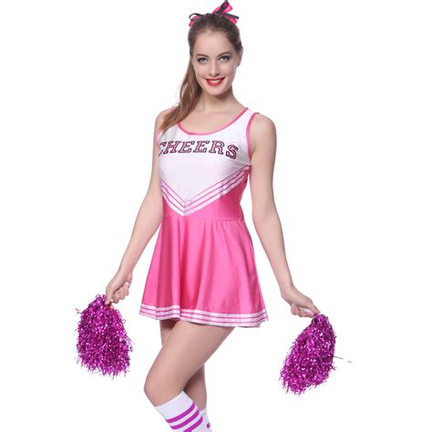 Ladies Cheerleader School Girl Fancy Dress Uniform Party Costume Outfit