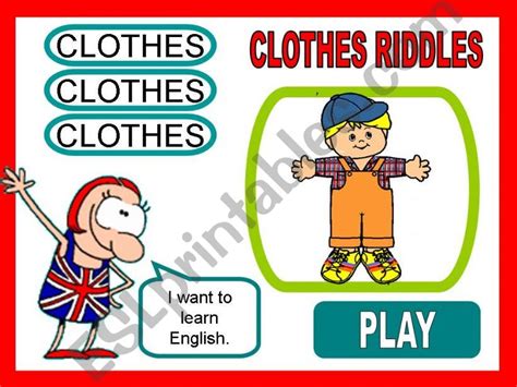 Esl English Powerpoints Clothes Guessing Game