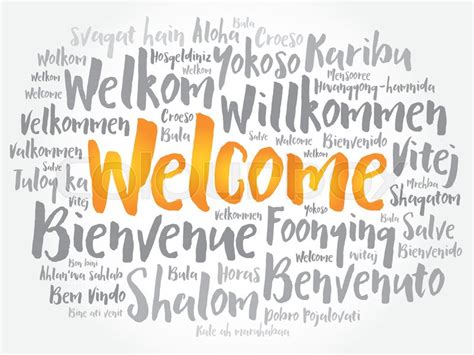 welcome word cloud in different stock vector colourbox