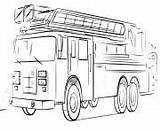 Camion Pompier Coloriage Realiste Veritable Echelle Prit Grimpe sketch template