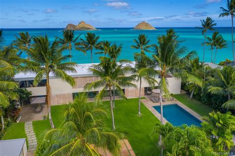 luxury lanikai beach oceanfront estate  sale hawaii house