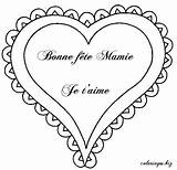 Mamie Maman Poeme Mamies Fête Coloriages Colouring Gratuitement Coeurs sketch template
