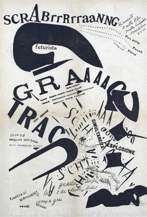 filippo tommaso marinetti   typography typographic poster modern graphic design