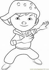 Boboiboy Coloring Pages Wind Printable Smiling Kids Cartoon Color Coloringpages101 Categories sketch template