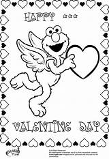 Elmo Coloring Valentine Pages Kids Character sketch template