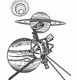 Space Travel Planets Satellite Coloring Pages sketch template
