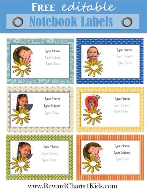 personalized  labels  school print  home