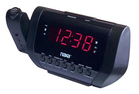 projection dual alarm clock radio naxa electronics