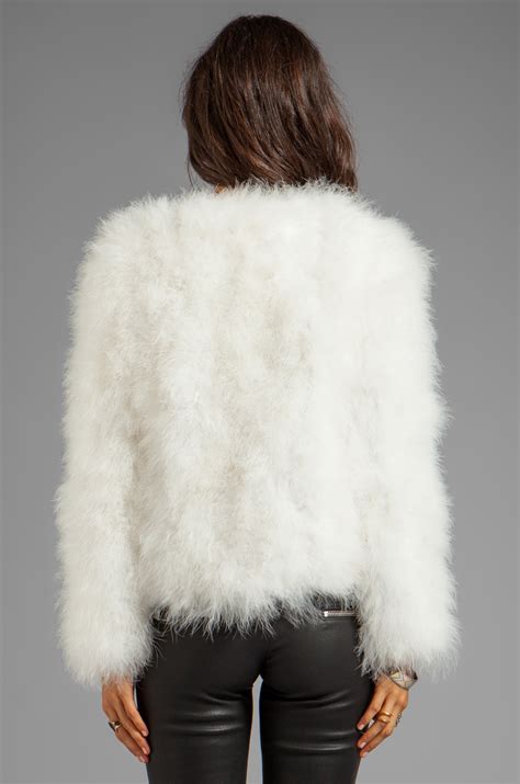 dot marabou faux fur jacket  white lyst