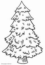 Tree Coloring Christmas Pages Decorated Printable Holiday sketch template