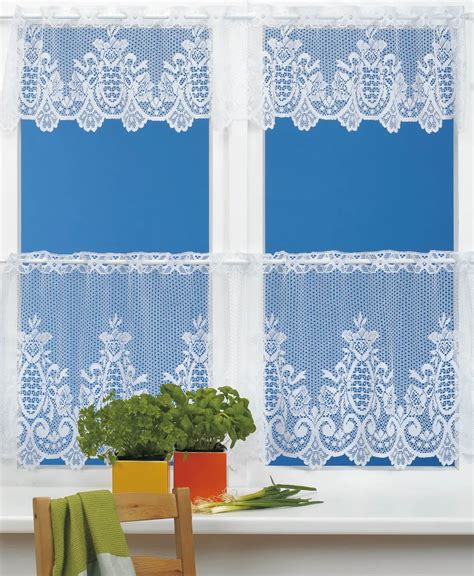 white lace kitchen cafe curtains   kitchen country style curtains