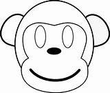 Monkey Outline Face Clipart Cartoon Simple Clip Baby Happy Printable Outlines Kids Drawings Stencil Tattoos Draw Vector Clker Library Wikiclipart sketch template