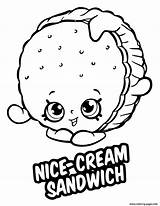 Coloring Pages Shopkins Sandwich Cream Nice Season Drawing Printable Chocolate Chip Dessert Lips Color Stick Print Figure Donut Cookie Lipstick sketch template