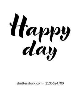 hand drawn happy day lettering poster stock vector royalty