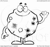 Asteroid Cartoon Waving Coloring Outlined Clipart Vector Cory Thoman Royalty sketch template