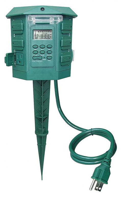 power  programable outdoor power stake number  outlets   vac noryl rj
