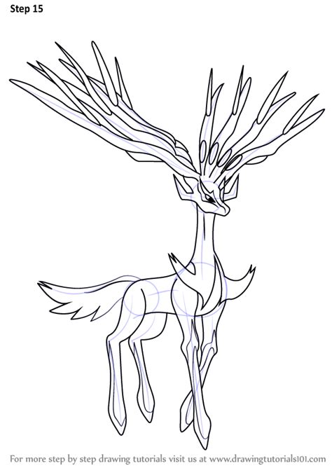 Learn How To Draw Xerneas From Pokemon Pokemon Step By Step Drawing
