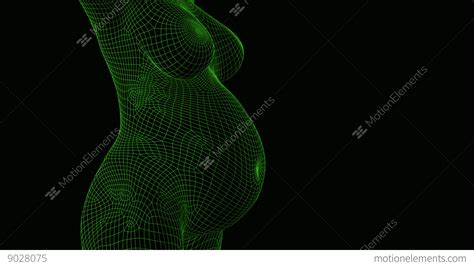 pregnant woman growing belly mother animation slow motion alpha