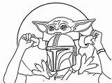 Yoda Mandalorian Colorir Ausmalbilder Mando Desenhos Grogu Mandolorian Raskrasil Ecoloringpage Mandaloriano Coloringonly sketch template