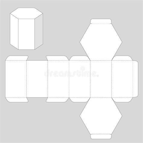 hexagon box template stock illustrations  hexagon box template