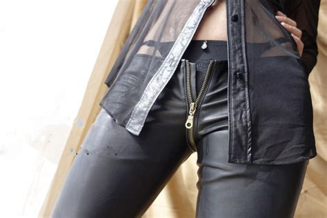 2020 sexy women low waist zipper open crotch pencil pants faux leather