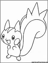 Pachirisu Coloring Pages Pokemon Plusle Printable Fun Getcolorings Color sketch template