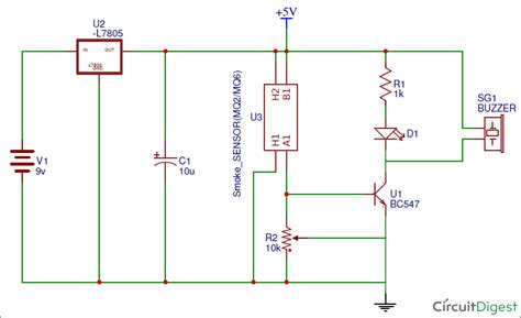simple smoke detector alarm circuit diagram