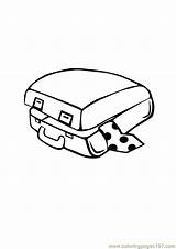 Suitcase Coloring Library Clipart sketch template