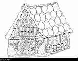 House Gingerbread Coloring Pages Printable Marvelous Color Davemelillo sketch template