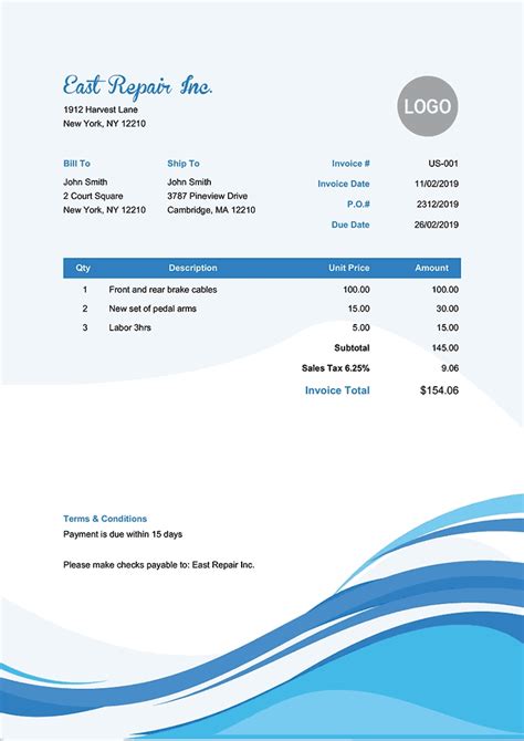 blank invoice templates  eforms fill  blank printable