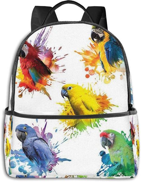 colorful parrots adult backpack unisex backpack fashion life backpack suitable  school