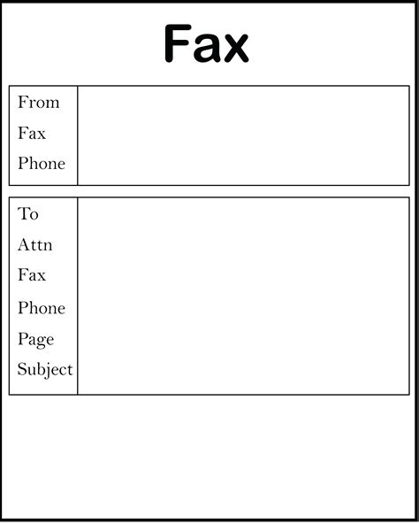 blank fax cover sheet  printable