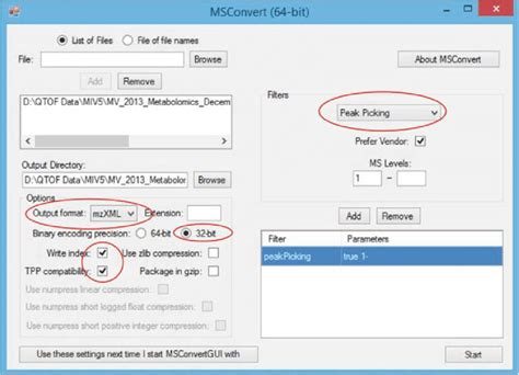 ms convert settings ms convert program    convert mass