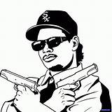 Eazy Hip Gangsta Dragoart Raperos Lapiz 2pac Retrato sketch template