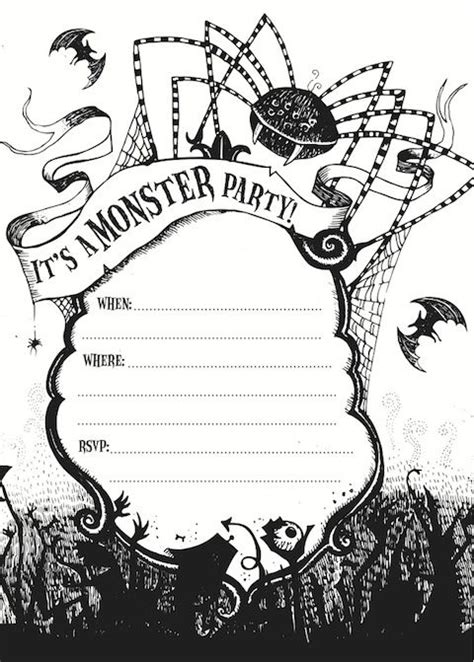 blank  printable halloween party invitations printable templates