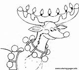 Coloring Reindeer Rudolph Pages Printable sketch template