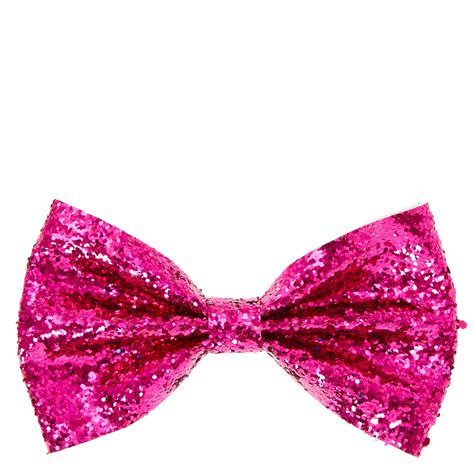 pink glitter bow clip claires