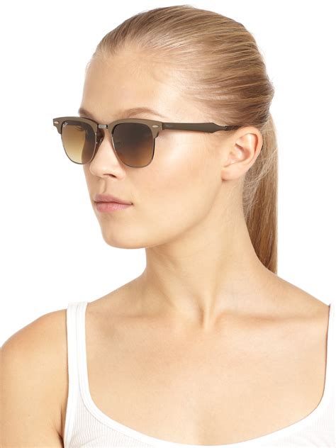 ray ban modern clubmaster square sunglasses  brown lyst