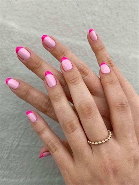 pin           french manicure nails pink nails nails