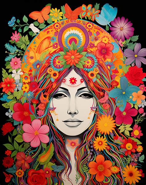 hippie woman flower power  stock photo public domain pictures