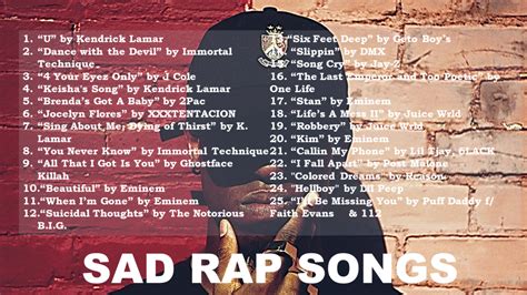 100 sad rap songs spinditty