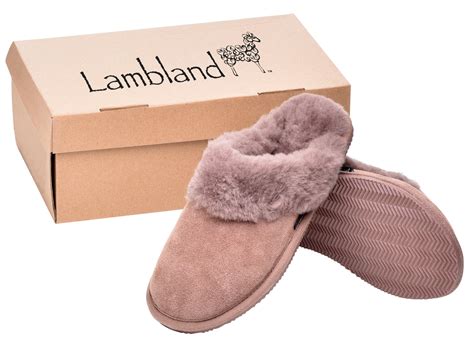 ladies luxury sheepskin slippers fluffy shearling rubber sole slip  scuffs ebay
