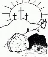 Resurrection Religious Christian Tomb Burial Ausmalbild Print Coloringhome Ostern Ausmalen Cartoons sketch template